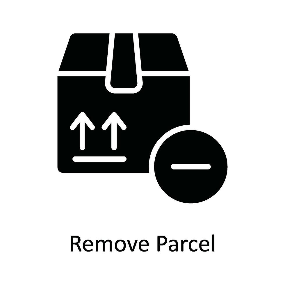 Remove Parcel Vector   Solid Icon Design illustration. Shipping and delivery Symbol on White background EPS 10 File