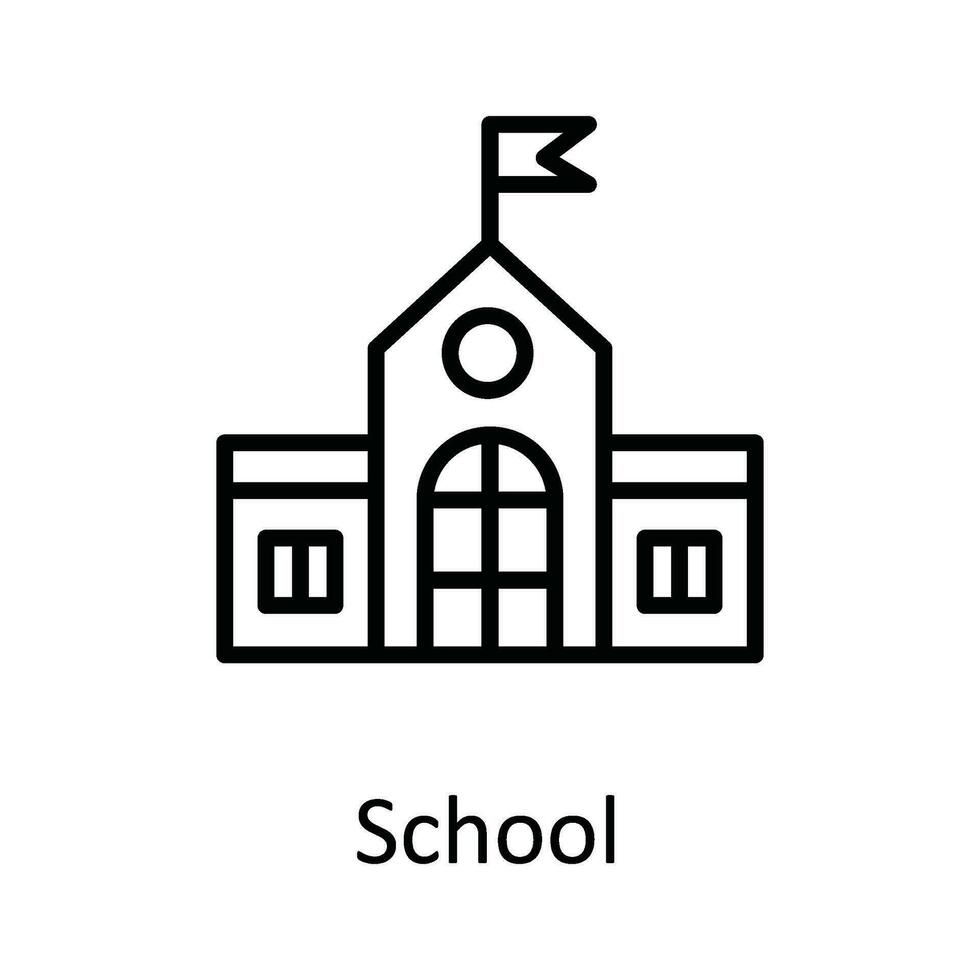 School Vector outline Icon Design illustration. Education Symbol on White background EPS 10 File