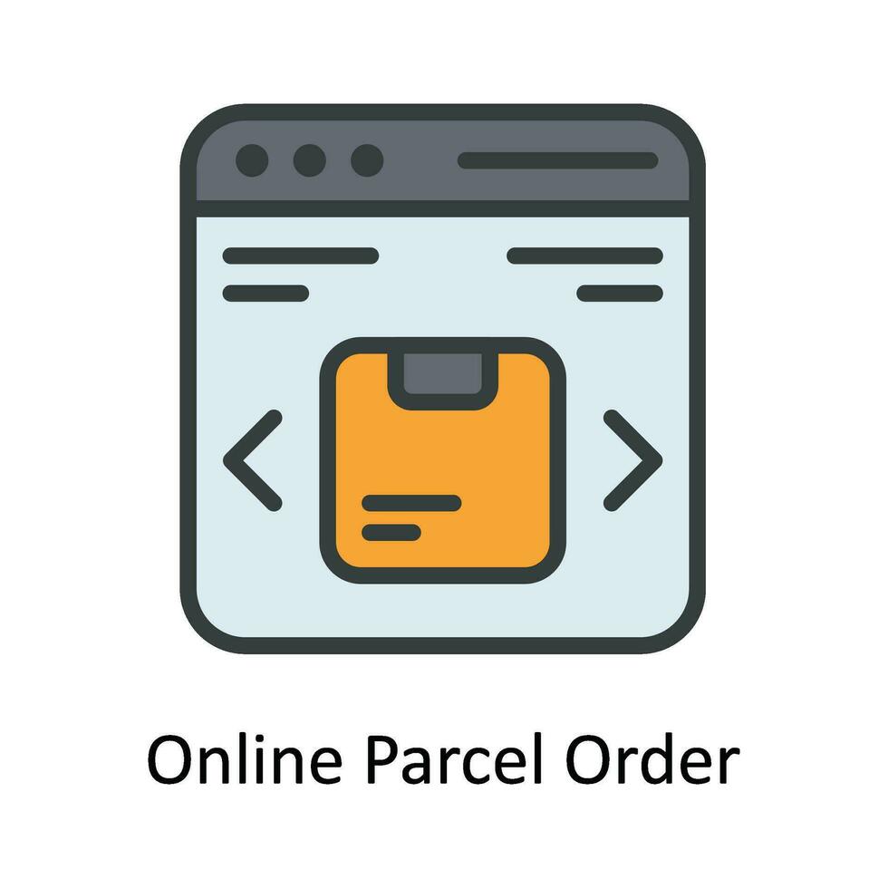 Online Parcel Order Vector  Fill outline Icon Design illustration. Shipping and delivery Symbol on White background EPS 10 File