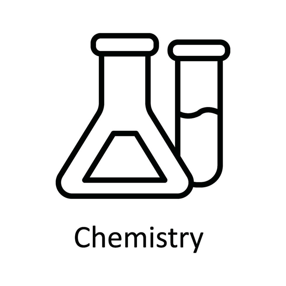 Chemistry  Vector outline Icon Design illustration. Education Symbol on White background EPS 10 File