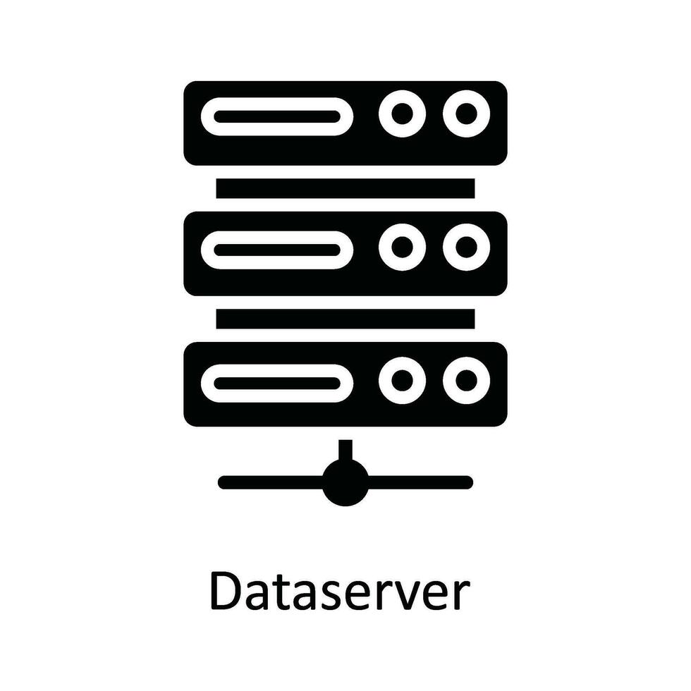 Data server Vector   solid Icon Design illustration. Multimedia Symbol on White background EPS 10 File