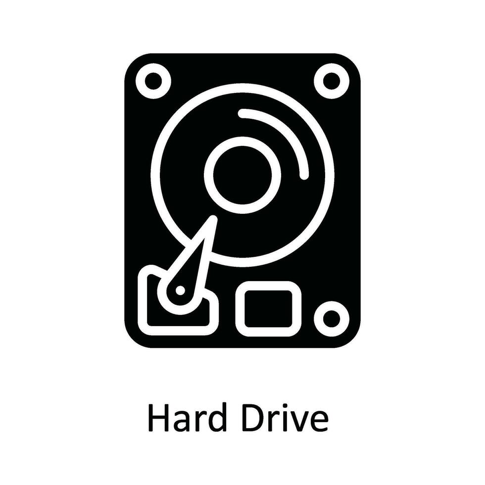 Hard Drive Vector   solid Icon Design illustration. Multimedia Symbol on White background EPS 10 File