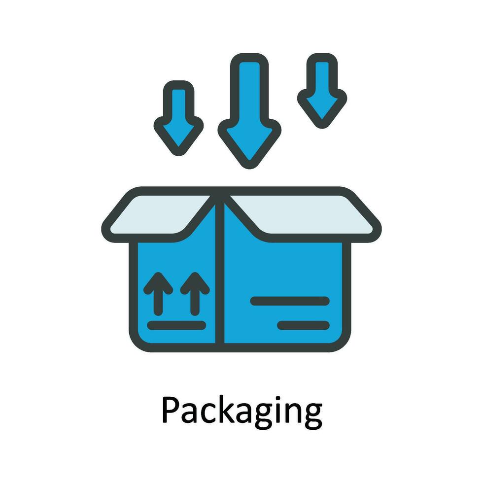 Packaging Vector  Fill outline Icon Design illustration. Shipping and delivery Symbol on White background EPS 10 File