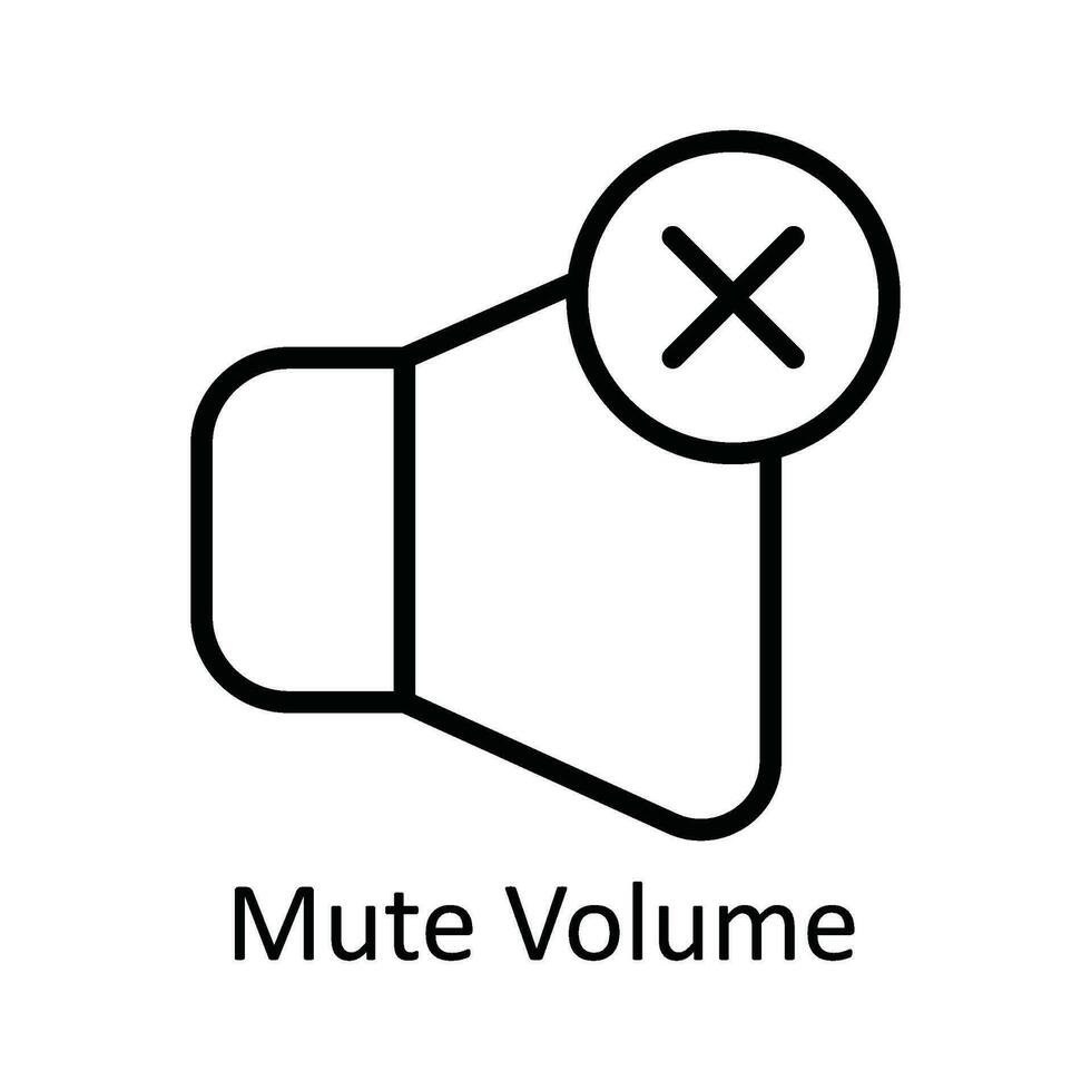 Mute Volume Vector  outline Icon Design illustration. User interface Symbol on White background EPS 10 File