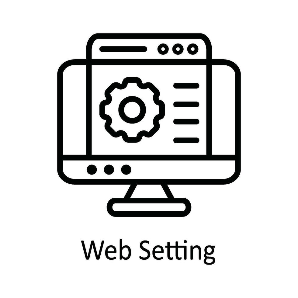 Web Setting Vector  outline Icon Design illustration. User interface Symbol on White background EPS 10 File