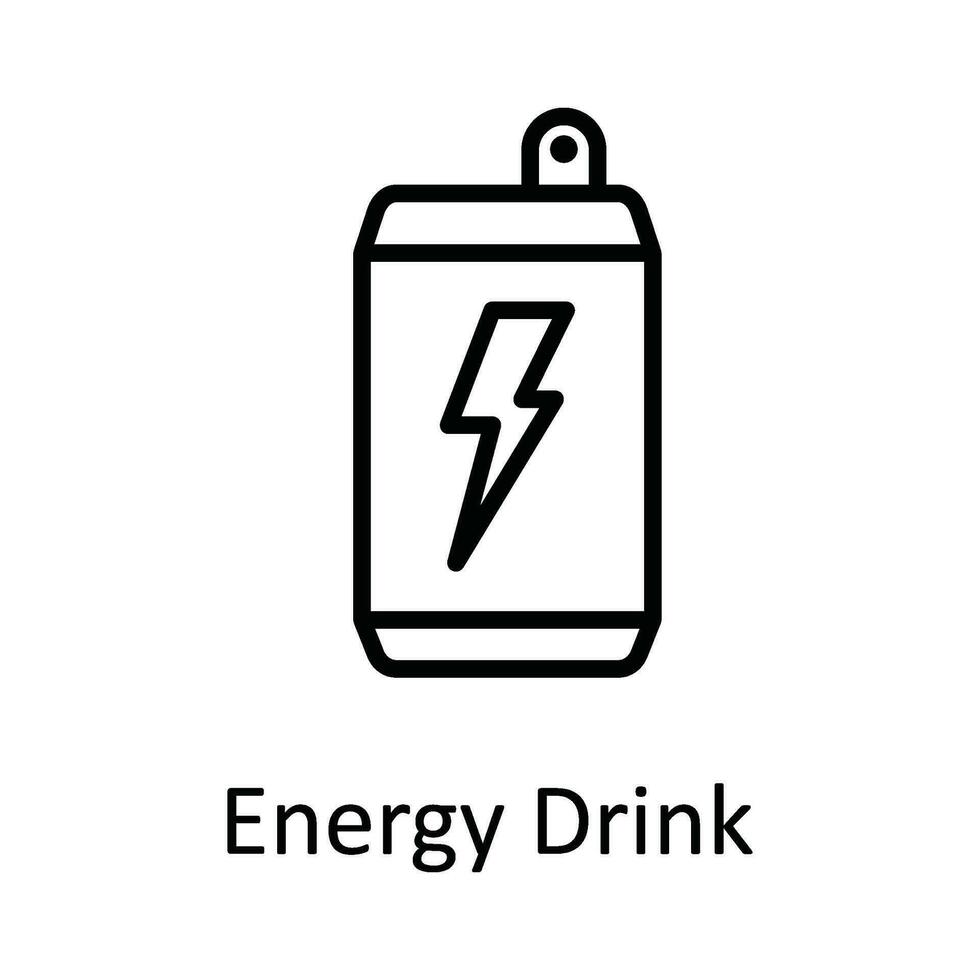 Energy Drink Vector outline Icon Design illustration. Food and Drinks Symbol on White background EPS 10 File