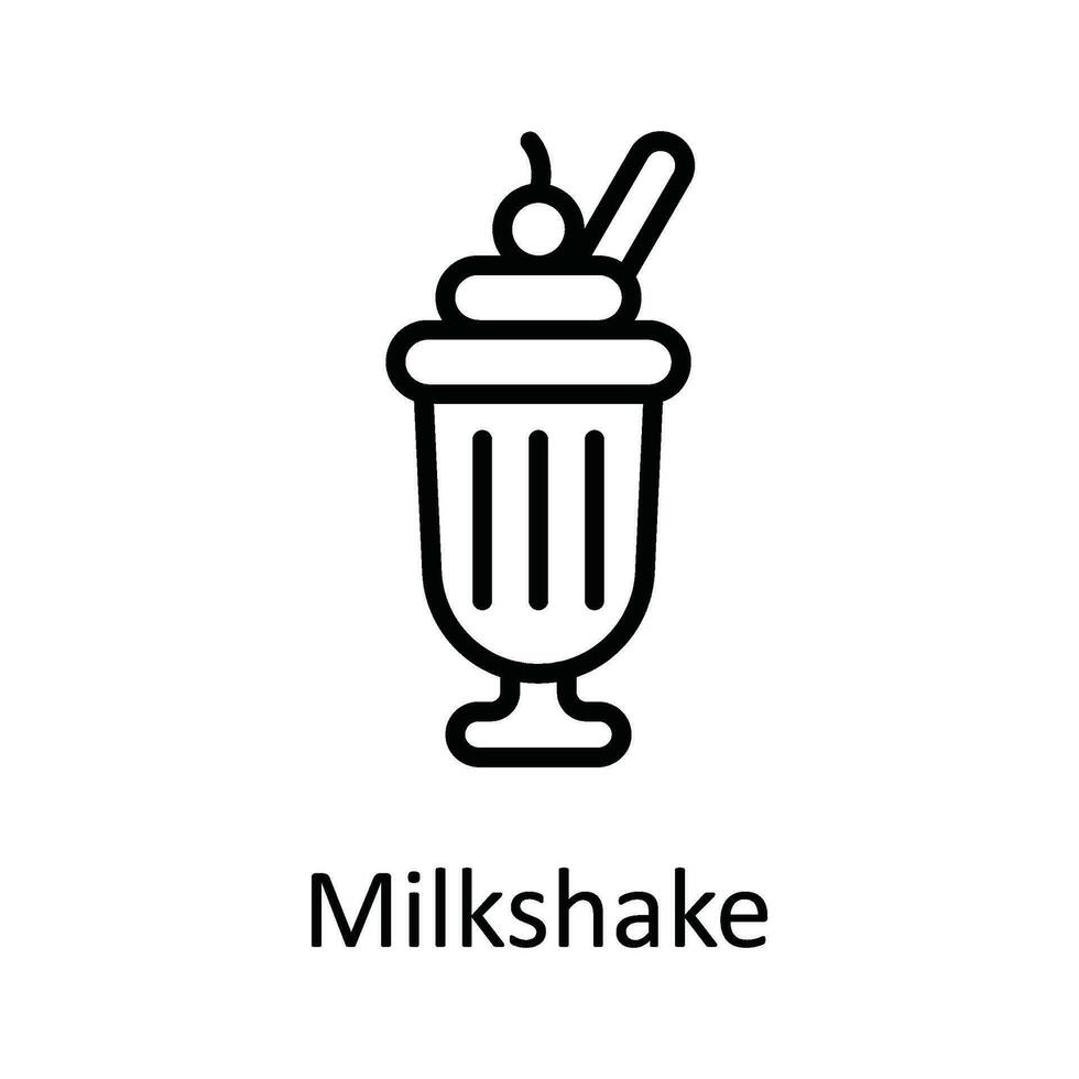 Milkshake Vector outline Icon Design illustration. Food and drinks Symbol on White background EPS 10 File