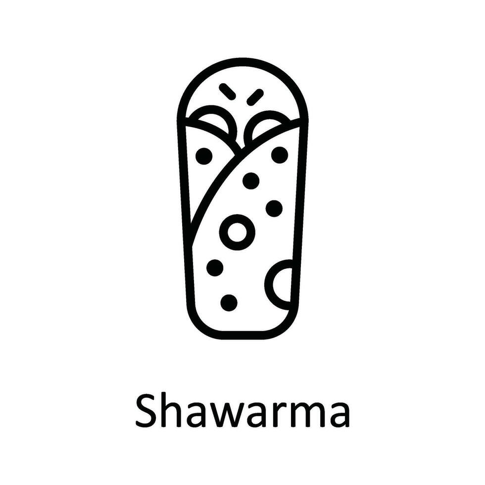 Shawarma Vector outline Icon Design illustration. Food and Drinks Symbol on White background EPS 10 File