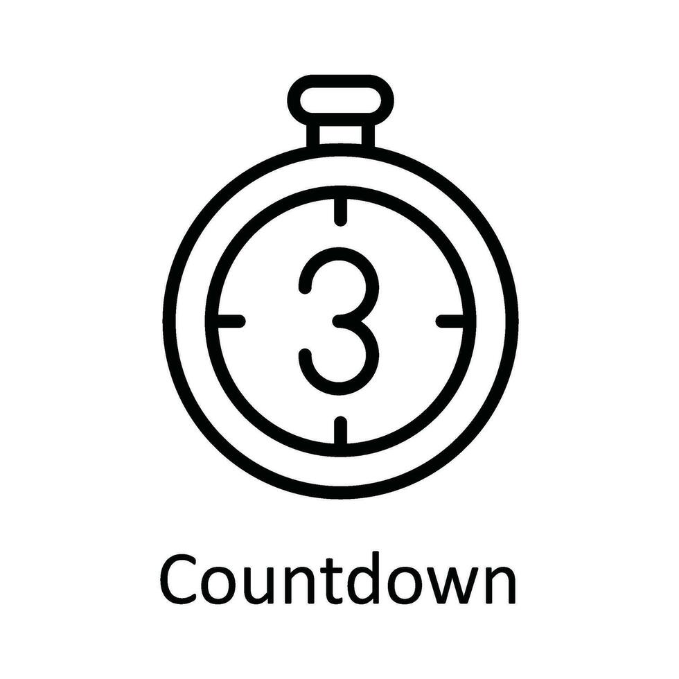 Countdown Vector  outline Icon Design illustration. Online streaming Symbol on White background EPS 10 File