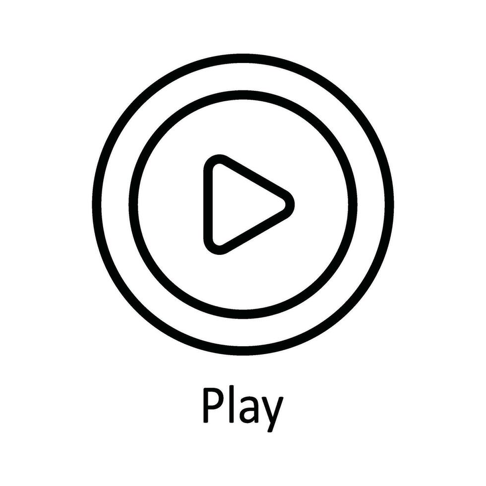 Play Vector  outline Icon Design illustration. Online streaming Symbol on White background EPS 10 File