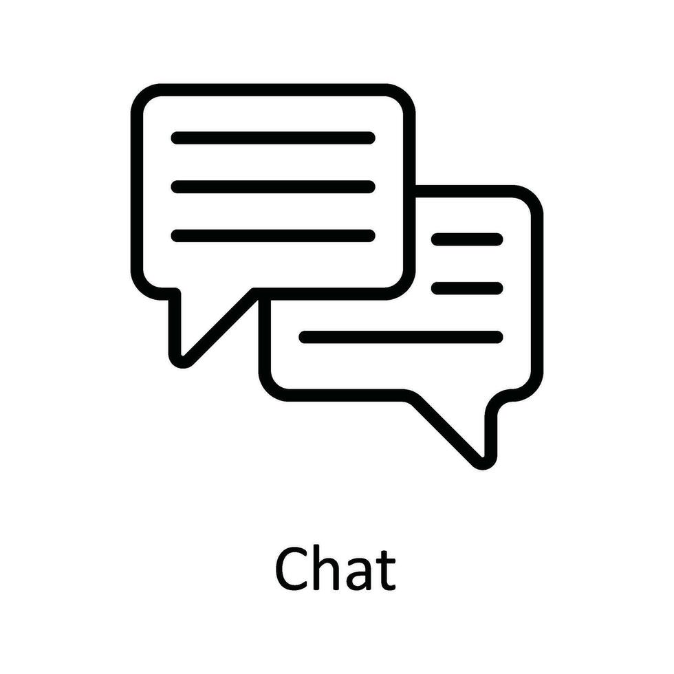 Chat Vector  outline Icon Design illustration. User interface Symbol on White background EPS 10 File