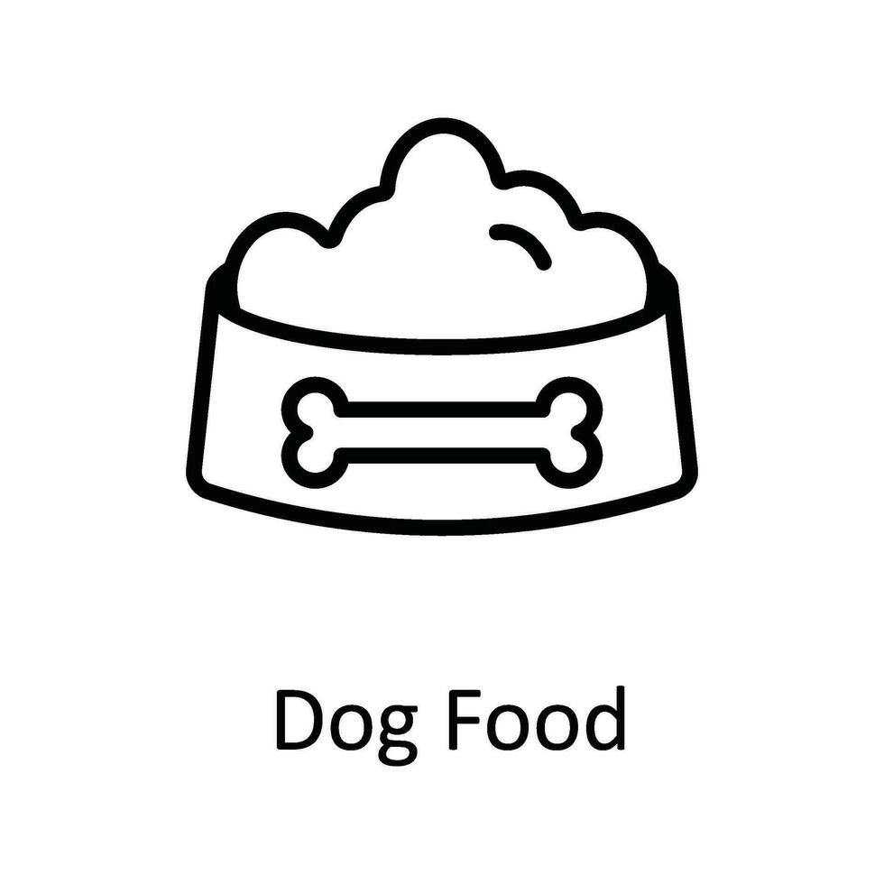 Dog Food Vector outline Icon Design illustration. Food and drinks Symbol on White background EPS 10 File