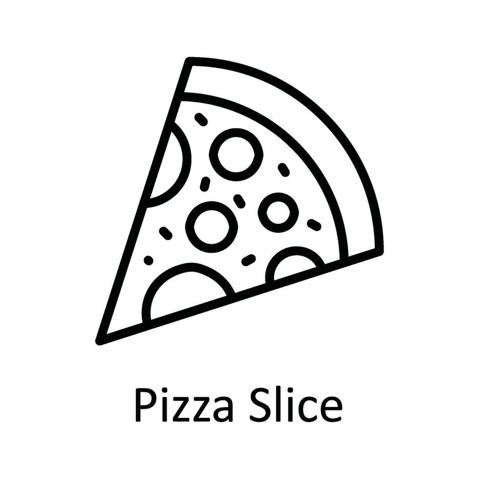 Pizza rebanada vector contorno icono diseño ilustración. comida y bebidas símbolo en blanco antecedentes eps 10 archivo