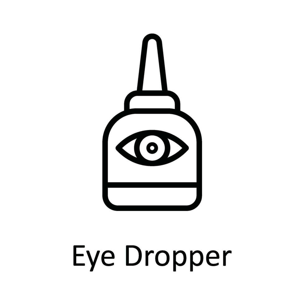 Eye Dropper Vector  outline Icon Design illustration. Medical and Health Symbol on White background EPS 10 File