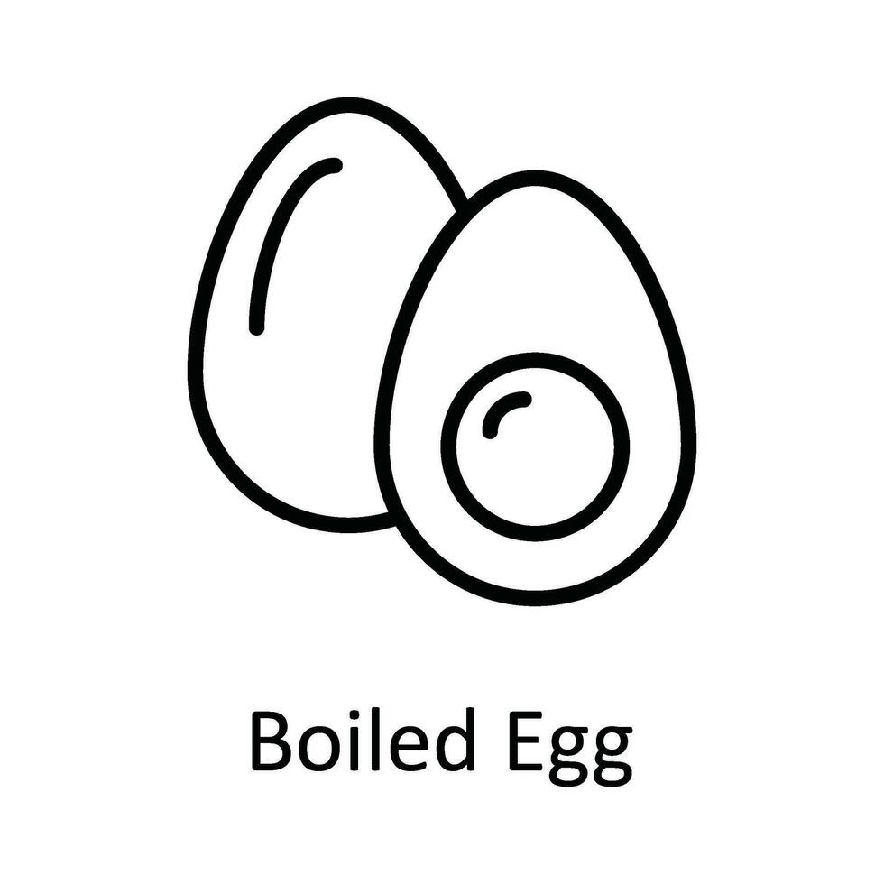 Boiled Egg Vector outline Icon Design illustration. Food and drinks Symbol on White background EPS 10 File