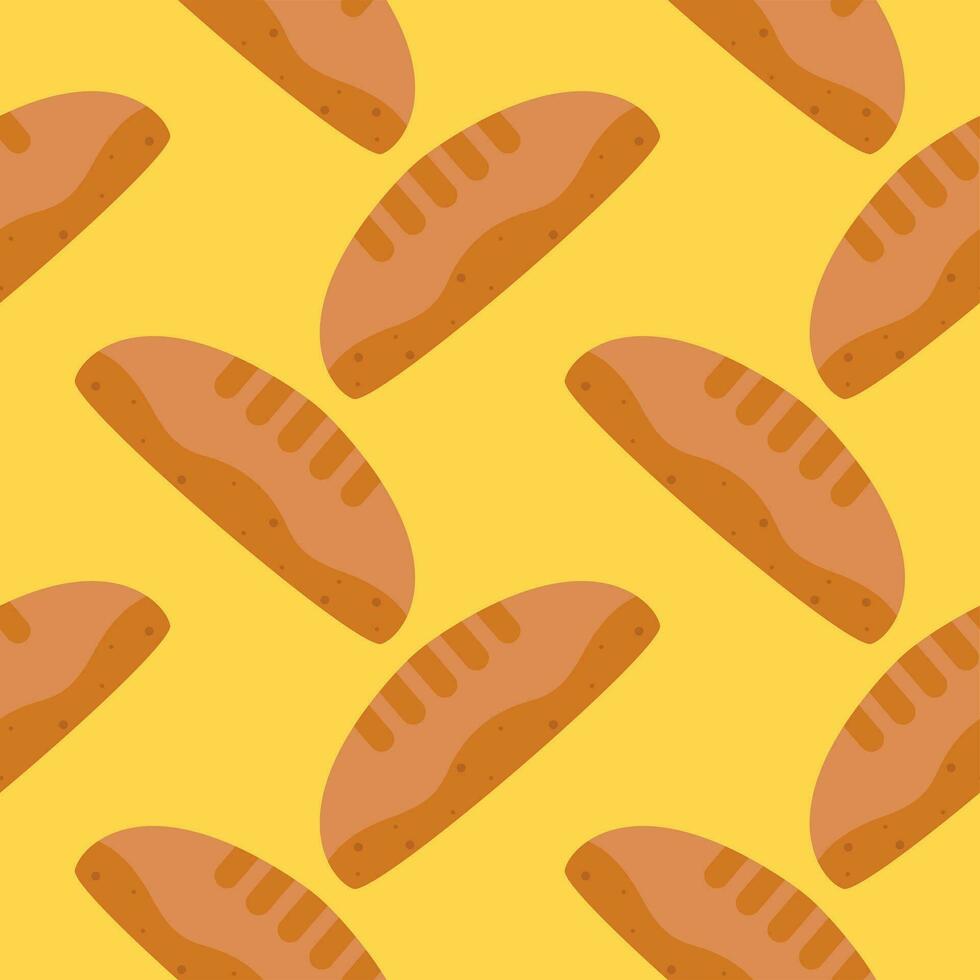 bread seamless pattern vector illustration isolated on color background