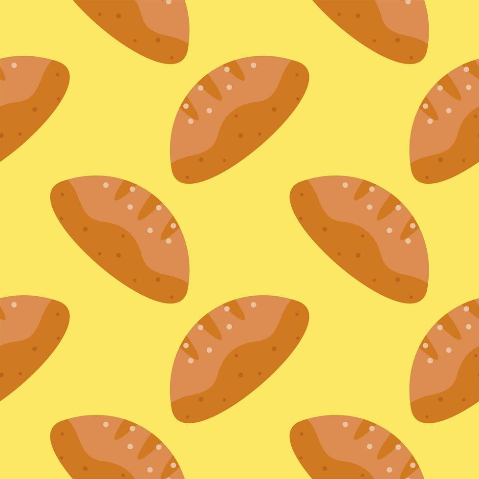 bread seamless pattern vector illustration isolated on color background