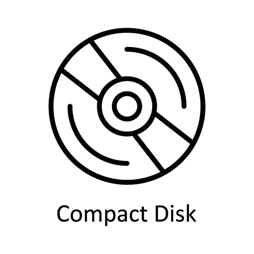 compacto disco vector contorno icono diseño ilustración. usuario interfaz símbolo en blanco antecedentes eps 10 archivo