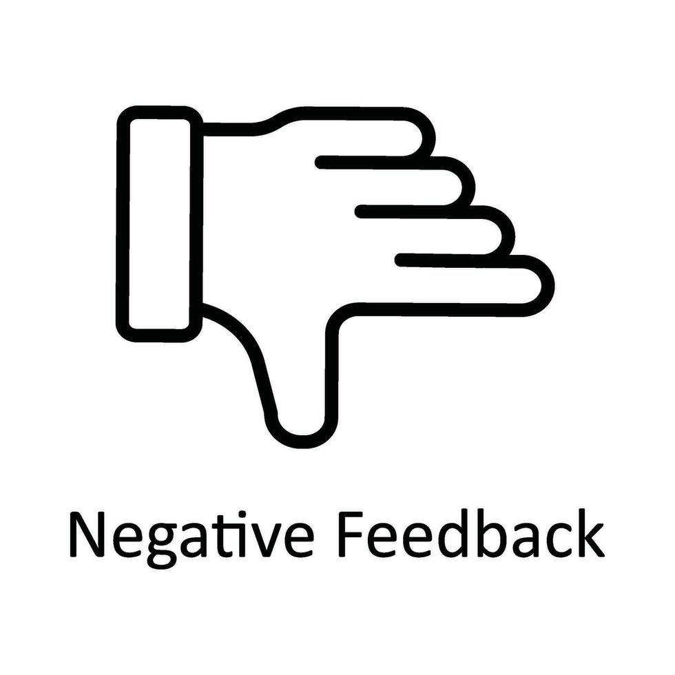 Negative Feedback Vector  outline Icon Design illustration. User interface Symbol on White background EPS 10 File