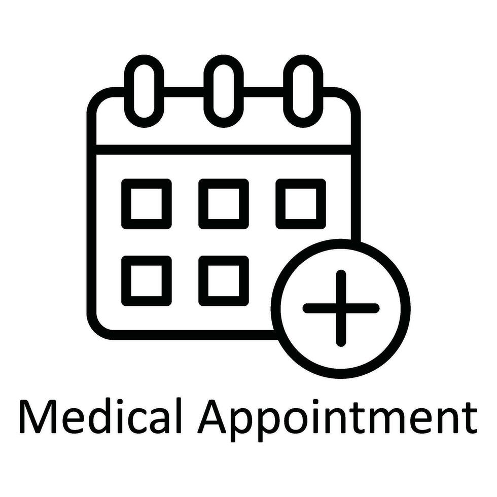 Medical Appointment Vector  outline Icon Design illustration. User interface Symbol on White background EPS 10 File