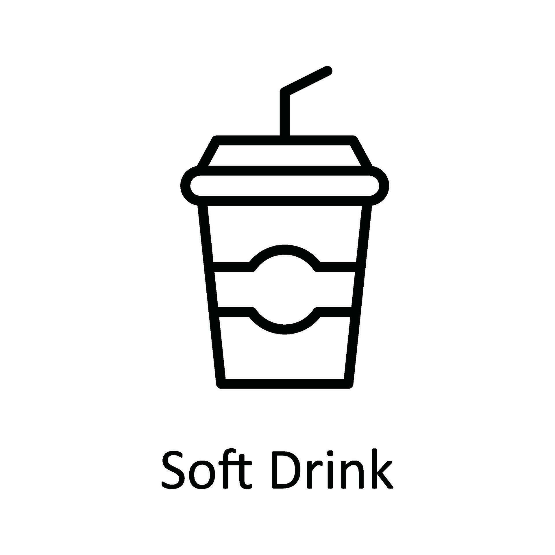 Soft Drink Vector outline Icon Design illustration. Food and Drinks Symbol on White background