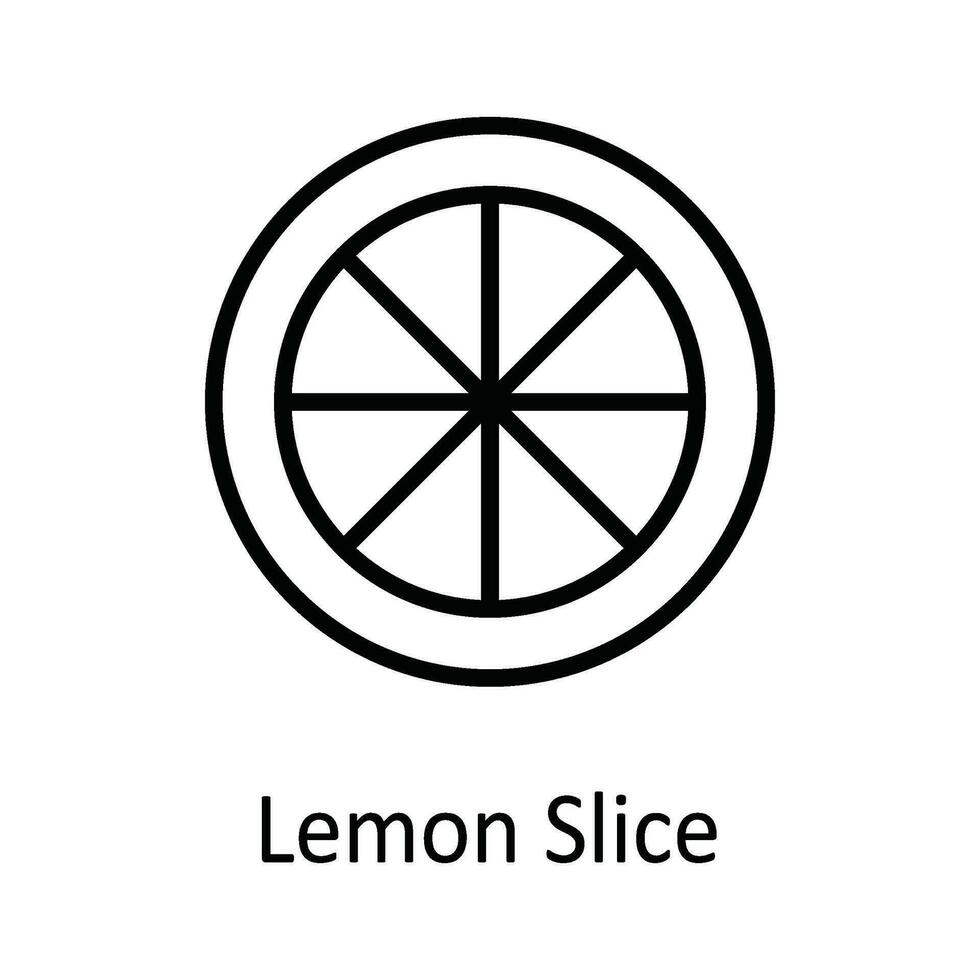 Lemon Slice Vector outline Icon Design illustration. Food and Drinks Symbol on White background EPS 10 File