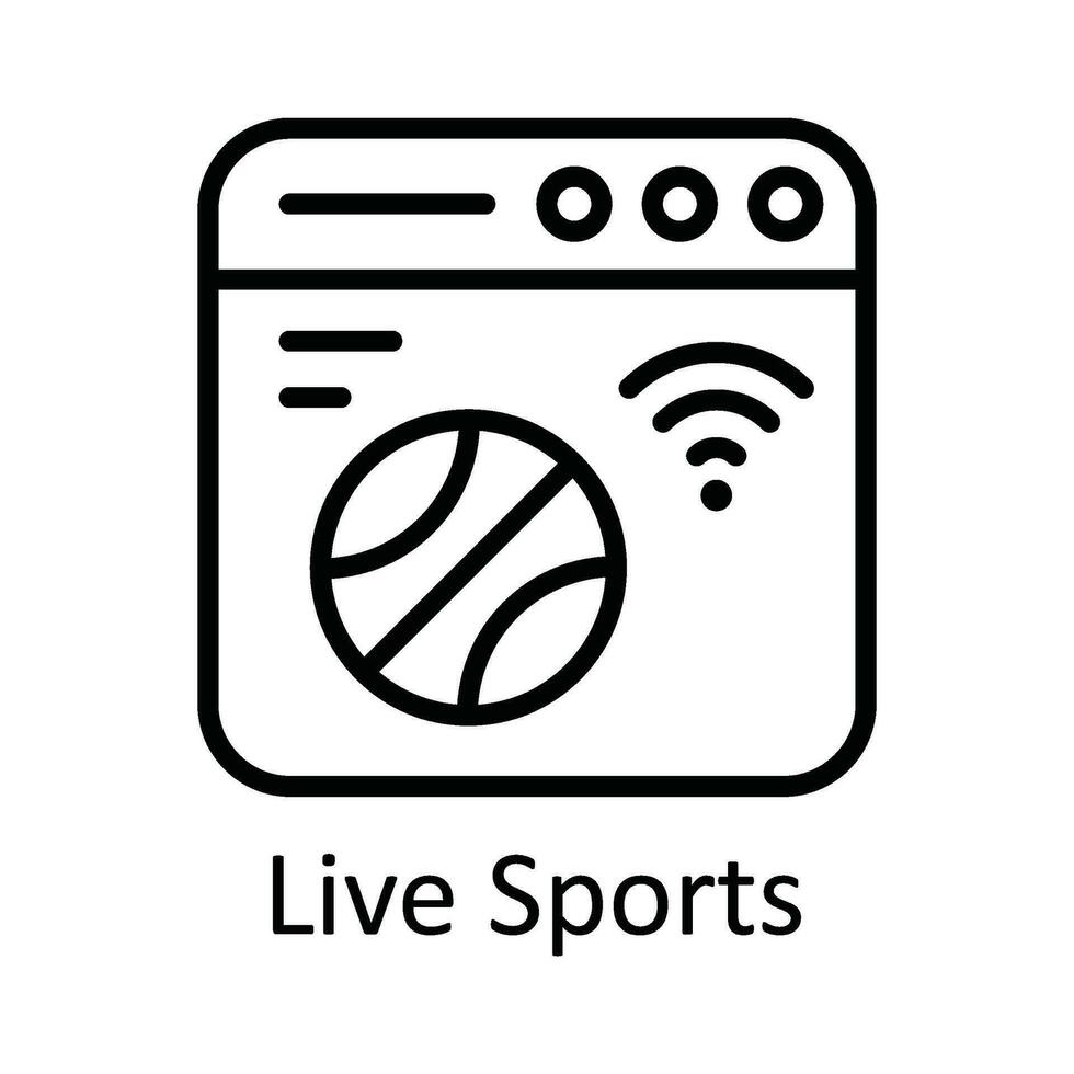 Live Sports Vector  outline Icon Design illustration. Online streaming Symbol on White background EPS 10 File