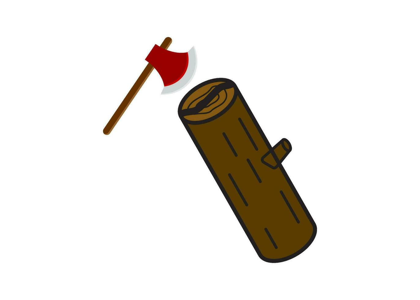 axe and wood icon design vector