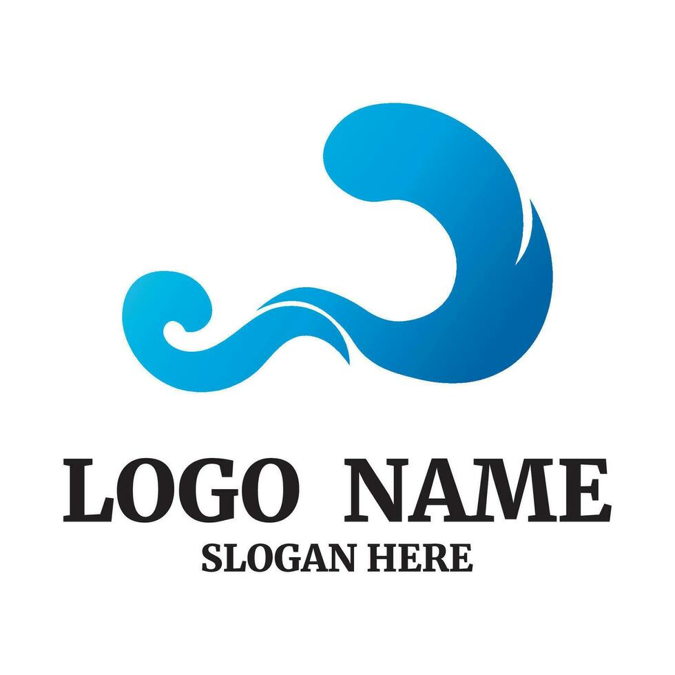 Sea waves icon logo design vector