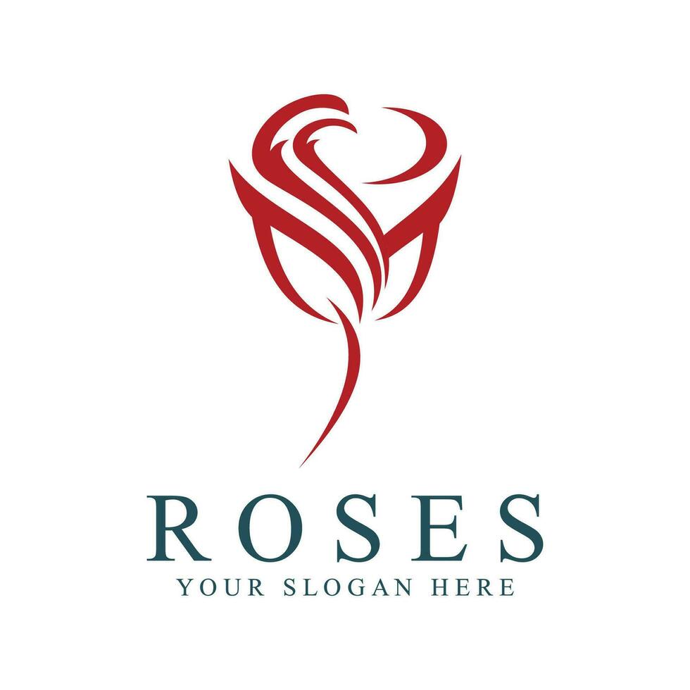 Rosa logo ilustración. vector