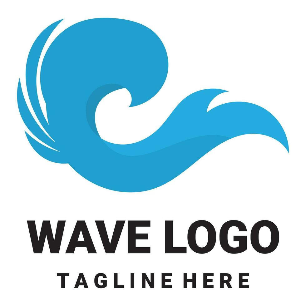 Sea waves icon logo design vector