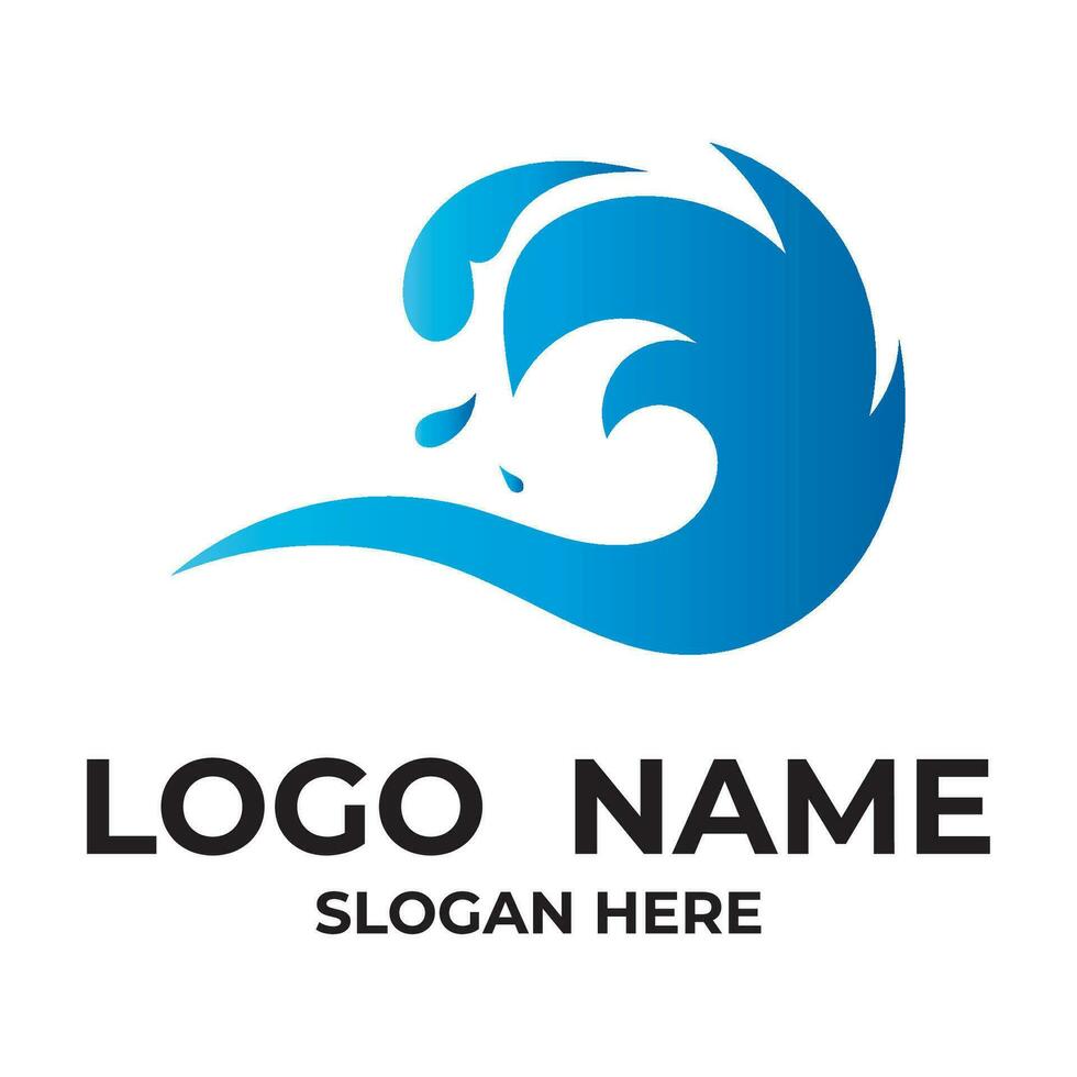 Sea waves icon logo design vector