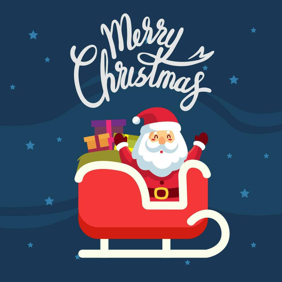 Illustration vector Merry Christmas greeting card, Background, Banner, Sticker. Vector eps 10