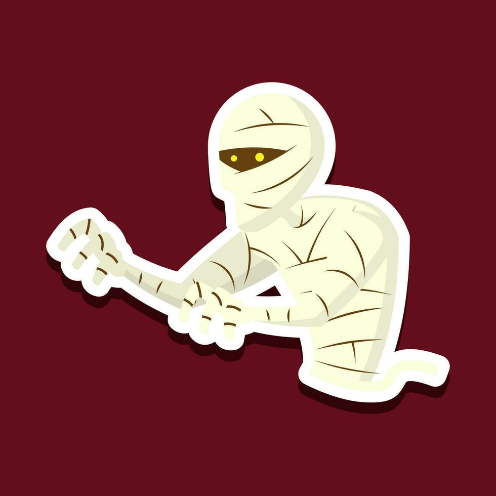 Halloween mummy vector illustration. cartoon, icon, sticker. Vector eps 10