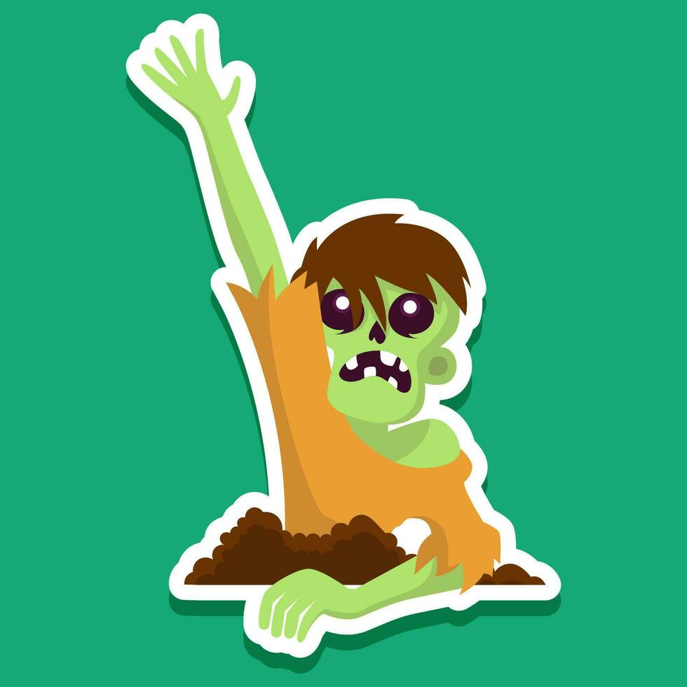 Halloween zombie vector illustration. cartoon, icon, sticker. Vector eps 10