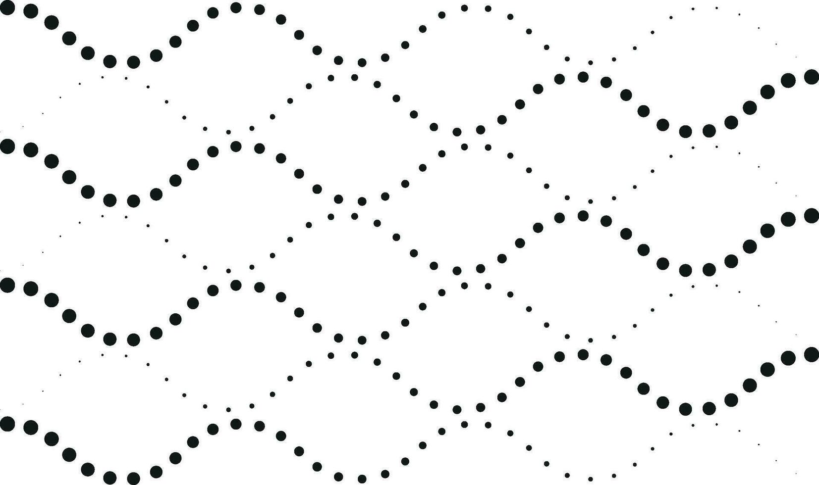 Wavy lines of black dots on a white background vector