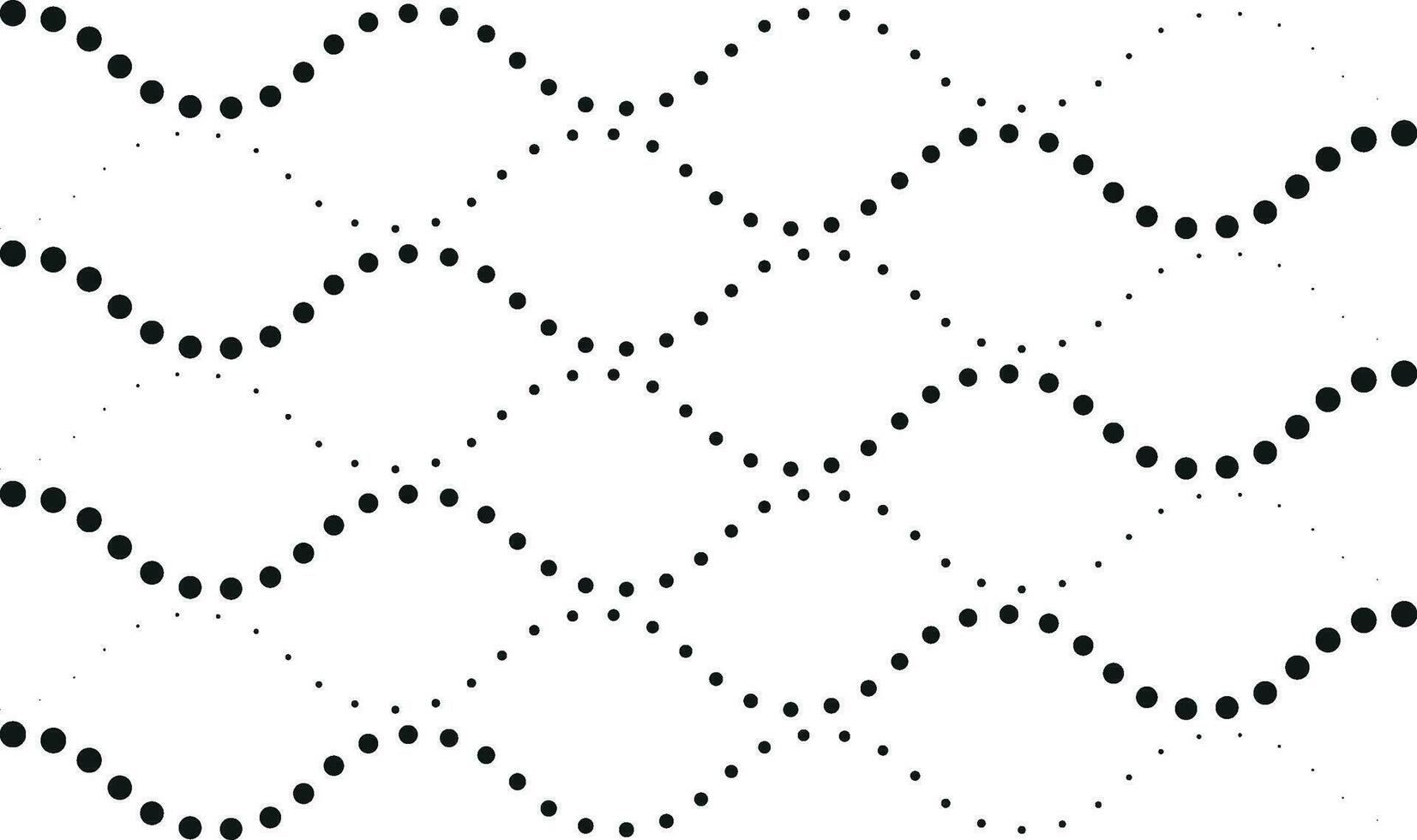 Wavy lines of black dots on a white background vector