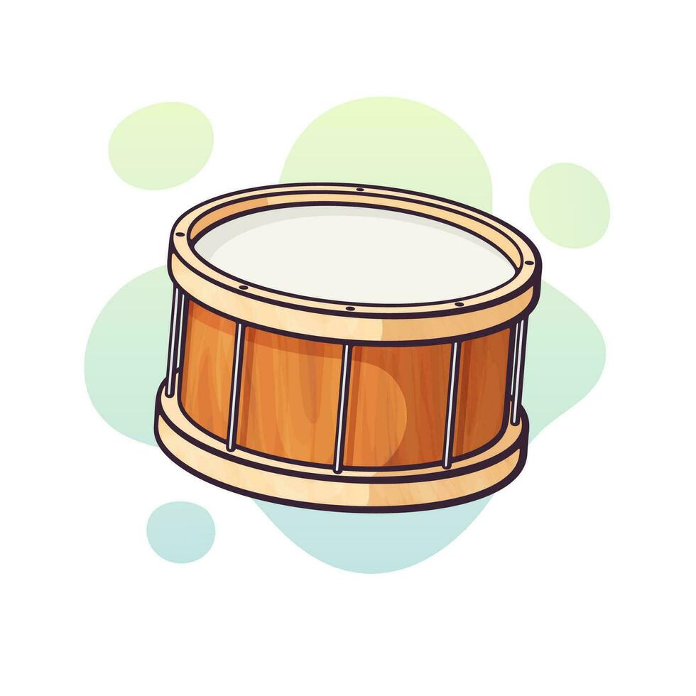 vector ilustración. clásico de madera tambor. percusión musical instrumento. blues, jazz, ska, orquestal o rock equipo. acortar Arte con contorno para gráfico diseño. aislado en blanco antecedentes