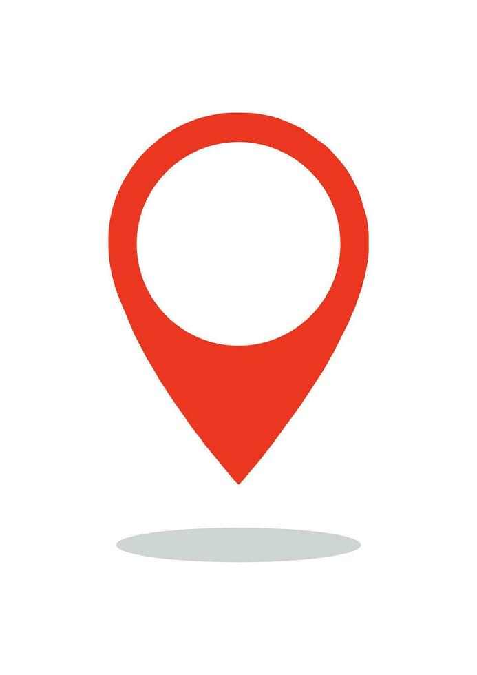 Location red icon vector. Pin sign Isolated on white background. Flat style for graphic design, logo. vector