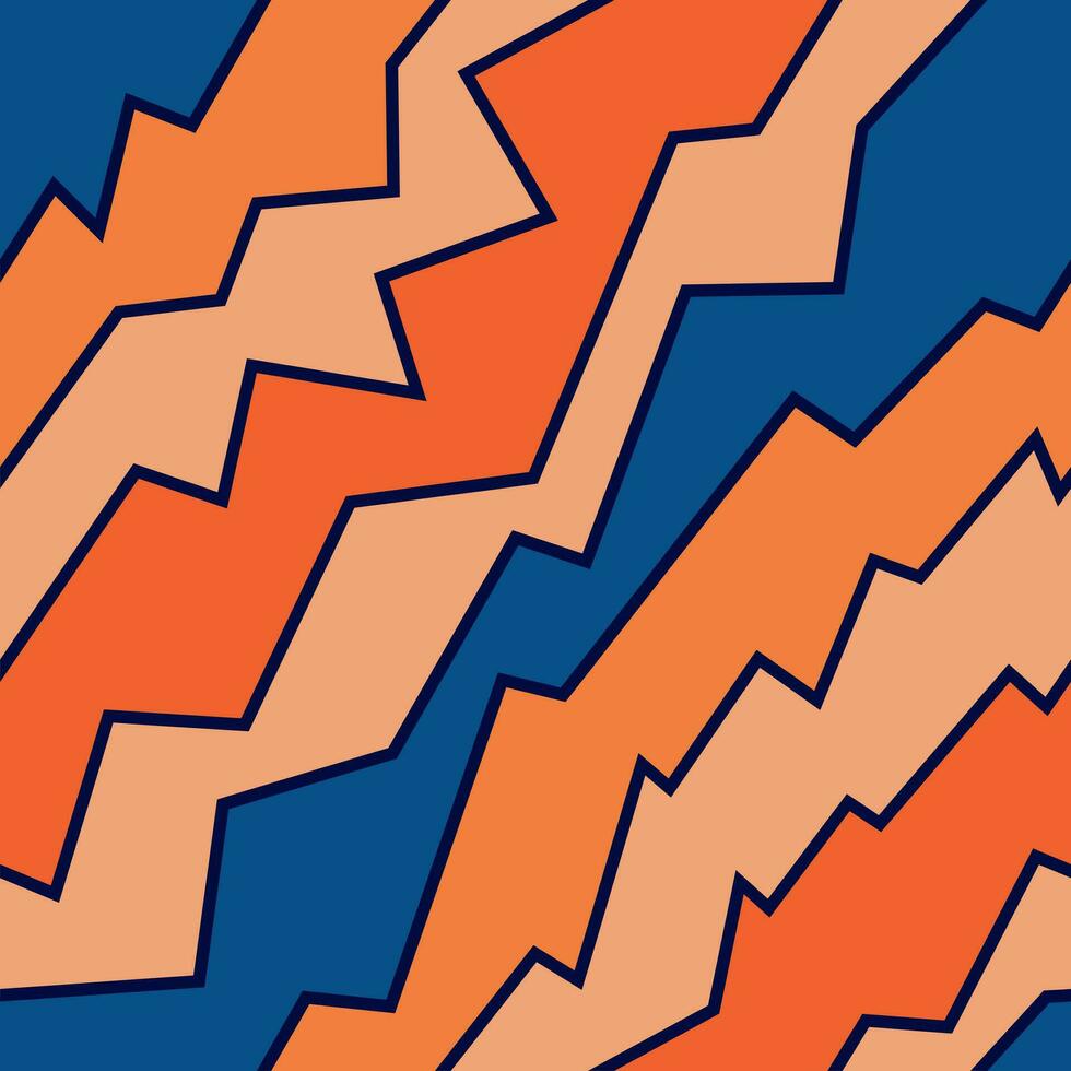 Geometric vector seamless pattern in retro style, modern stylish zigzag texture, abstract background, wrapping paper.