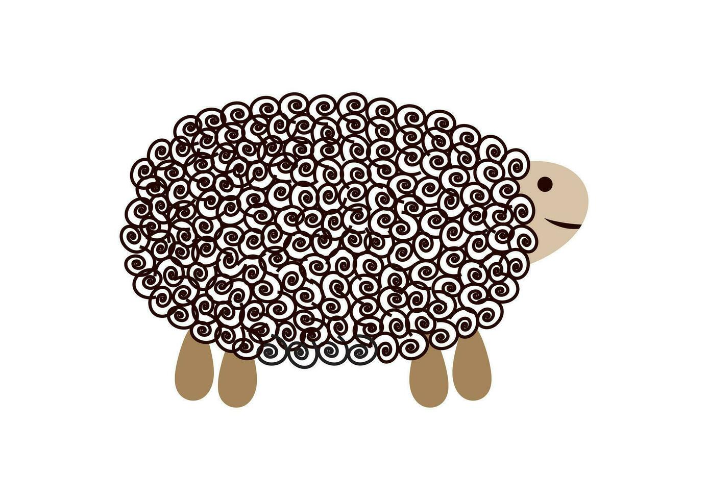 bonito linda dibujos animados vector oveja. ornamental resumen animal.