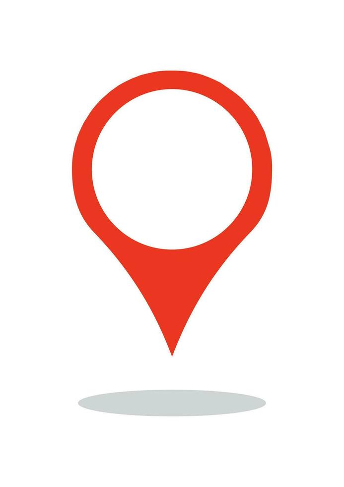 Location red icon vector. Pin sign Isolated on white background. Flat style for graphic design, logo. vector
