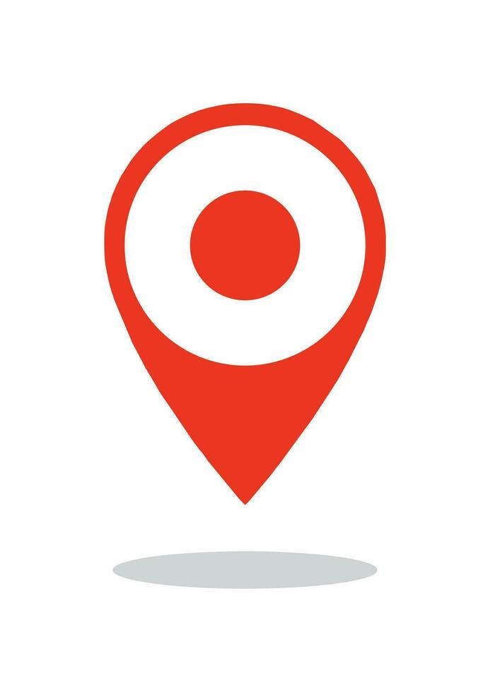Location red icon vector. Pin sign Isolated on white background. Flat style for graphic design, logo. vector