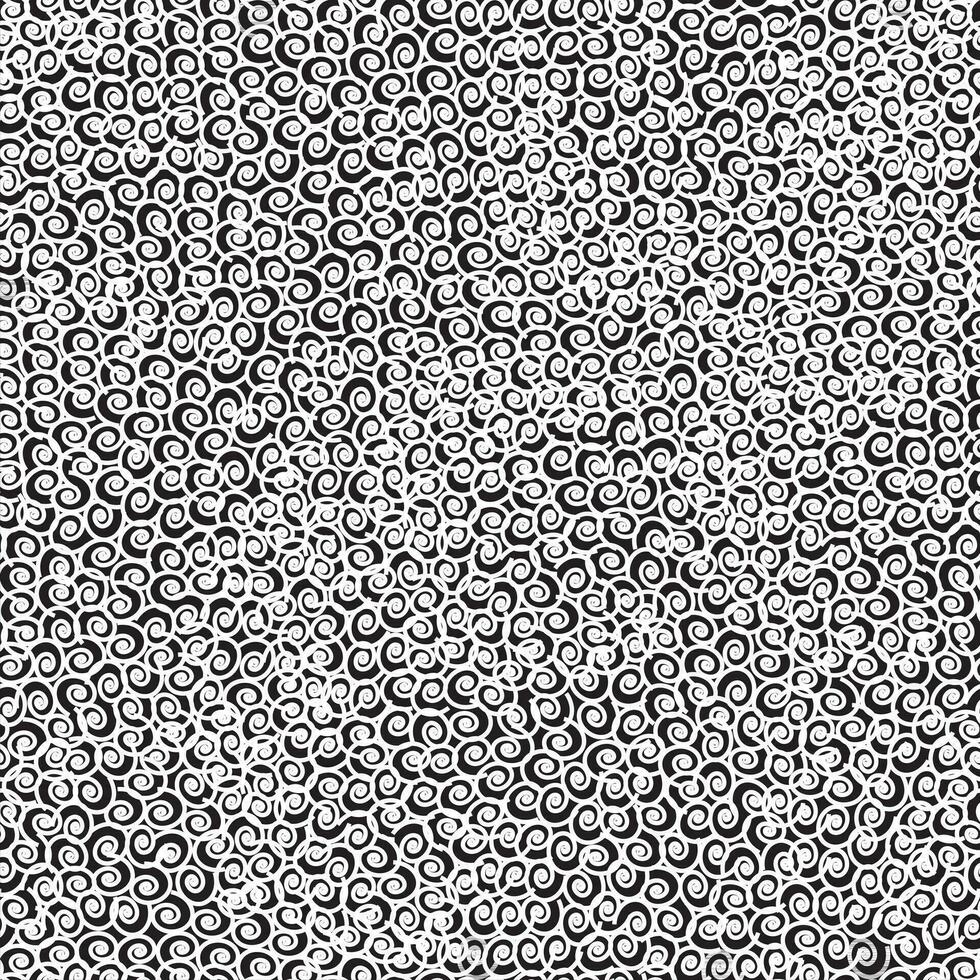 Swirl shape seamless pattern. Black and white vector texture. Spirals seamless doodle pattern. Circular and swirl shapes