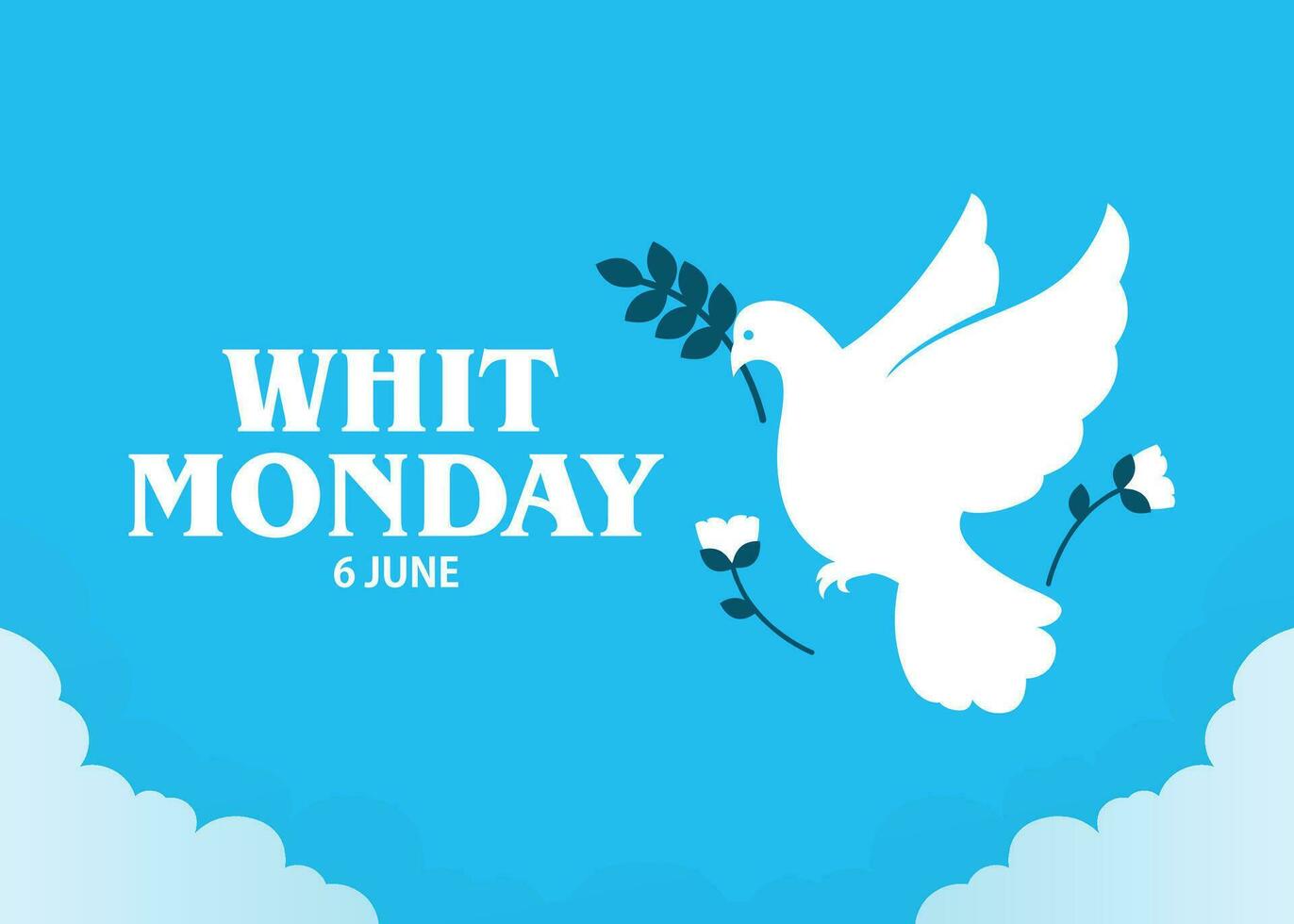 Whit Monday Illustration template. Holiday and culture background, banner, backdrop, flyer. Vector eps 10