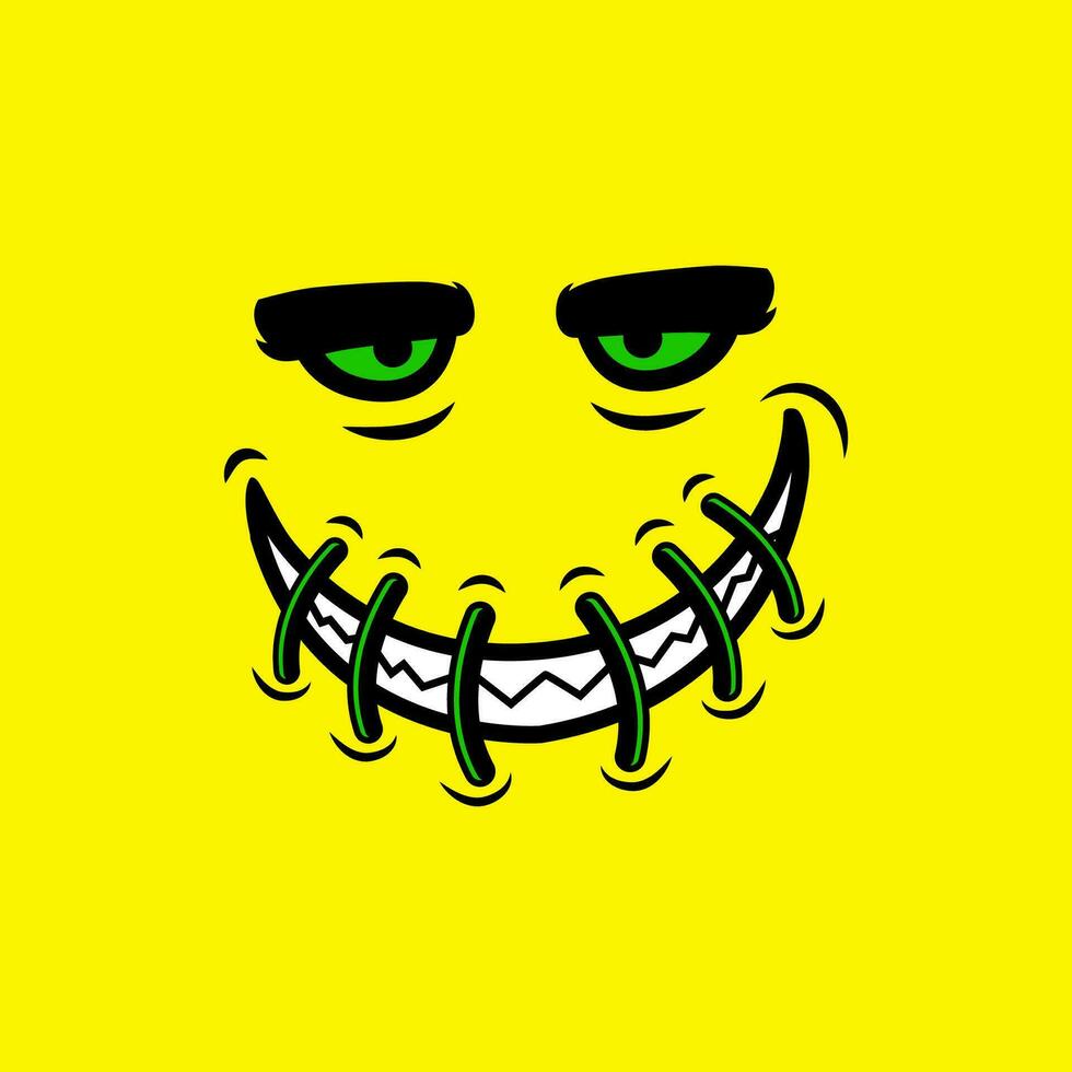 Cartoon Monster Faces. Vector art illustration for monster face character. Vector eps 10