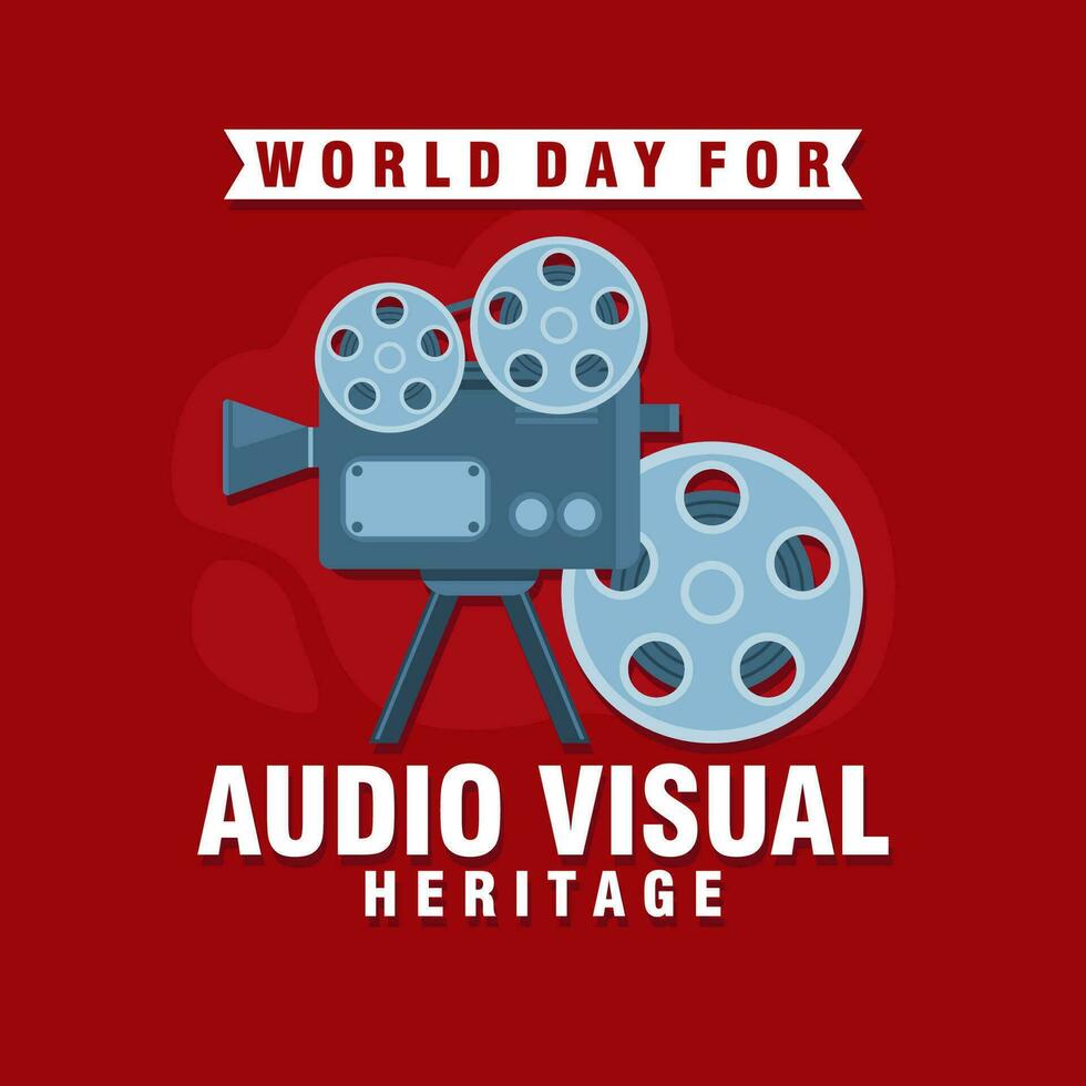 mundo día para audiovisual día antecedentes ilustración. audiovisual patrimonio bandera ilustración. vector eps 10