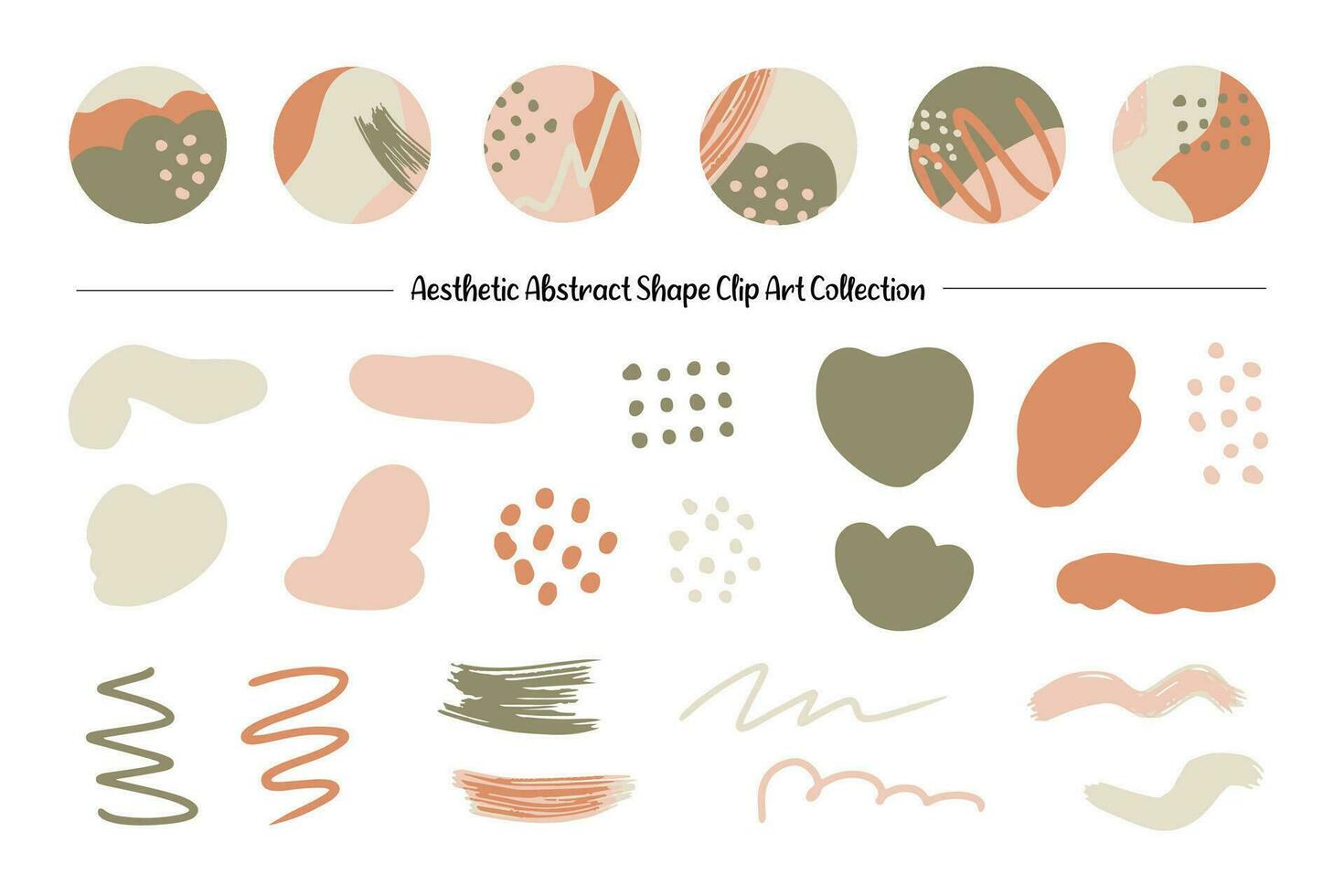 Aesthetic Modern Abstract Shape Collection vector