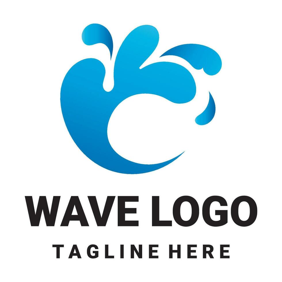 Sea waves icon logo design vector