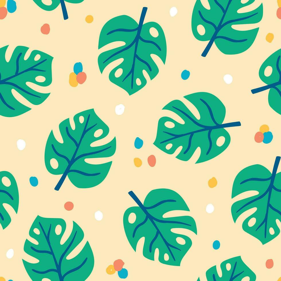 Tropical seamless pattern. Tropical leaf background. Summer background. Summer seamless pattern vector